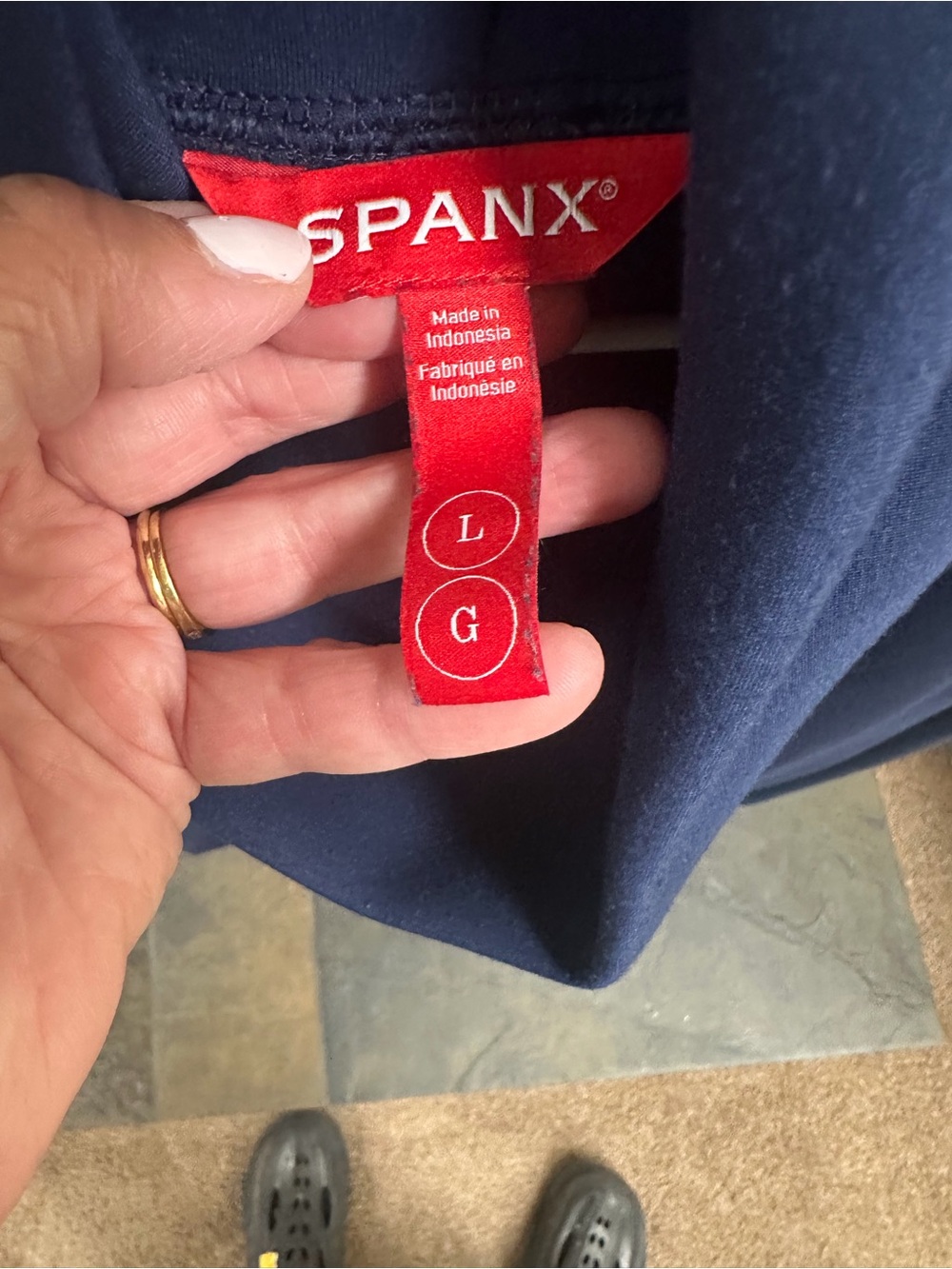 SPANX Women's Navy Funnel Neck Pullover - Picture 2 of 3